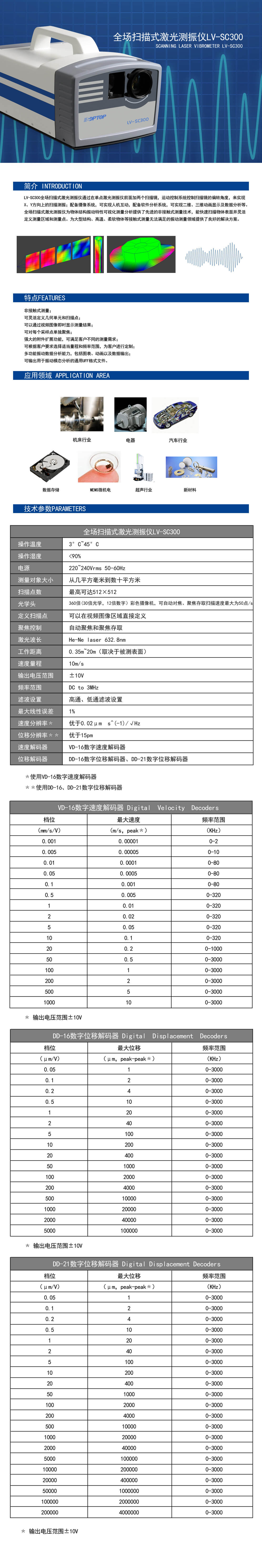 全场扫描式激光测振仪LV-SC300